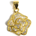 Fashiongold-Plated Flower - Pendentif en forme de bijoux fantaisie en cuivre environnemental